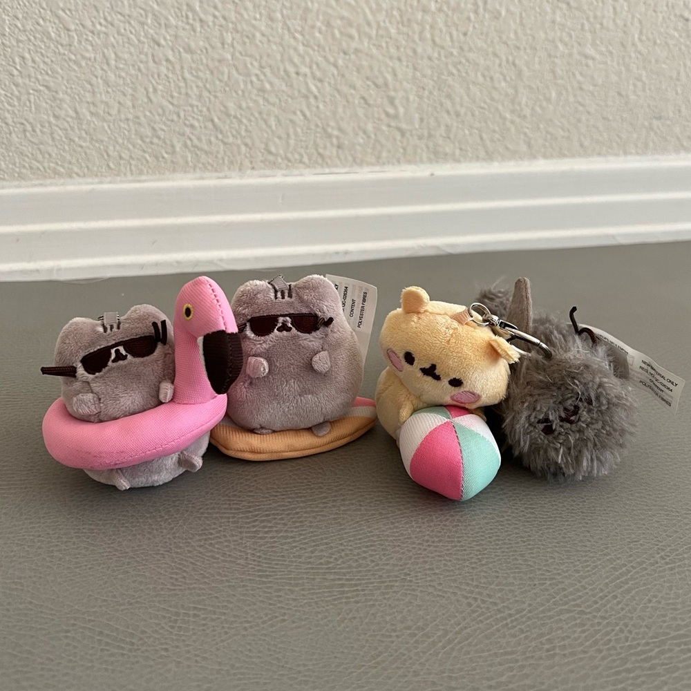 One set of (4) Pusheen & friends key chains